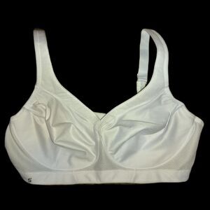 Glamorise Magic Lift Seamless Sports Bra Size 42C White Wide Straps Smoothing